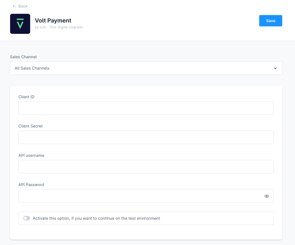 Shopware credentials configuration