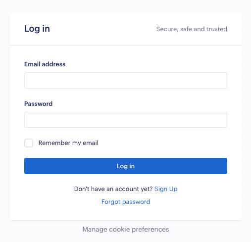 Fuzebox login page