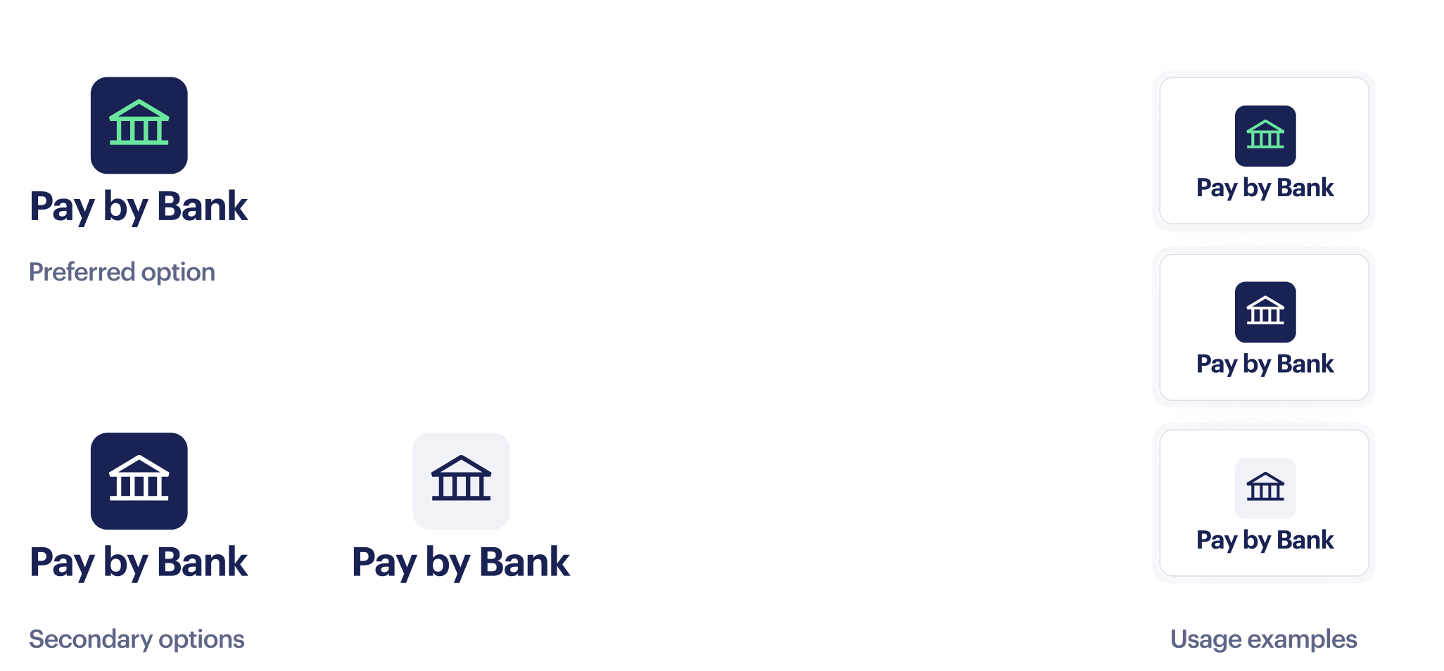 Descriptive Bank Icon colour variants