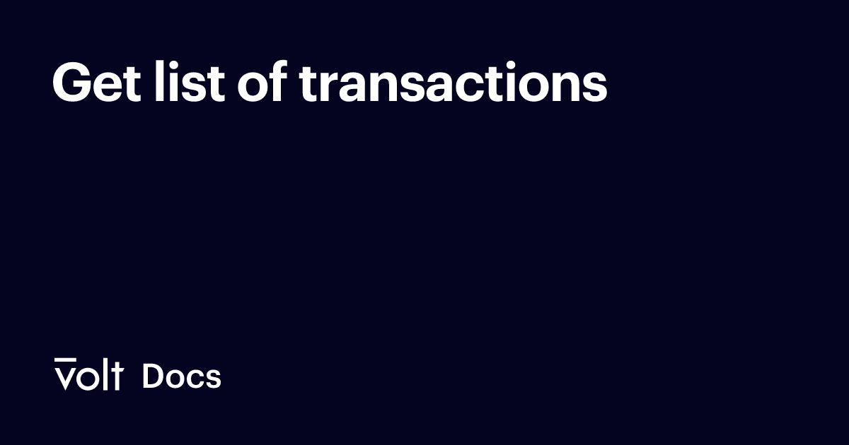 Get list of transactions