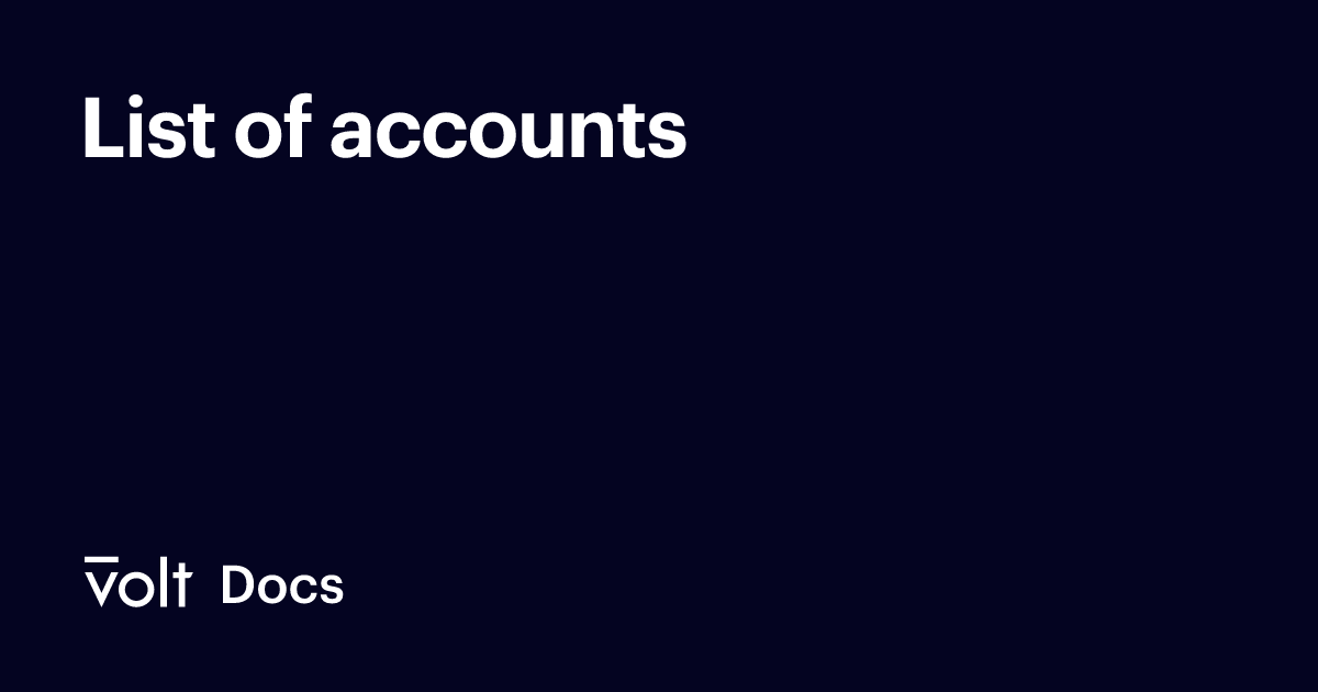 Volt Class Api List of accounts