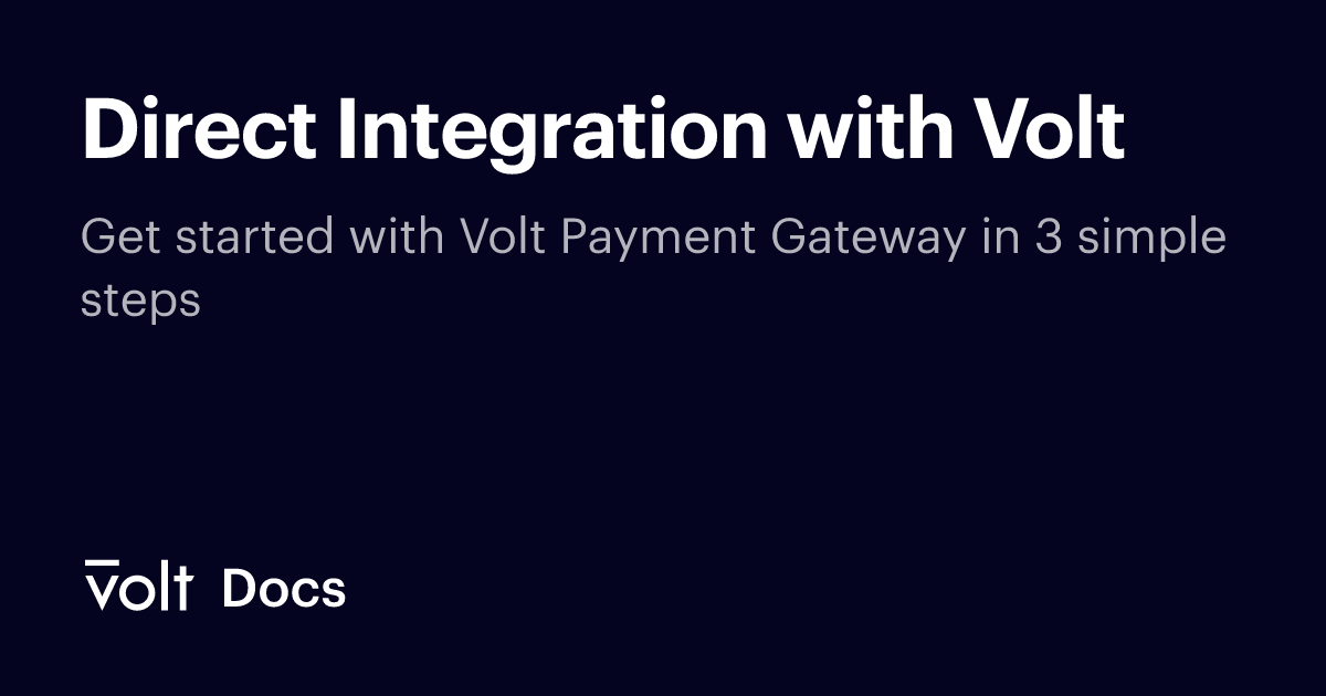 Direct Integration with Volt