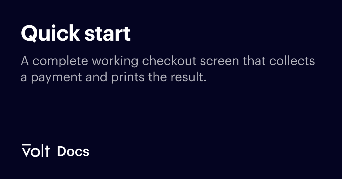 Quick start