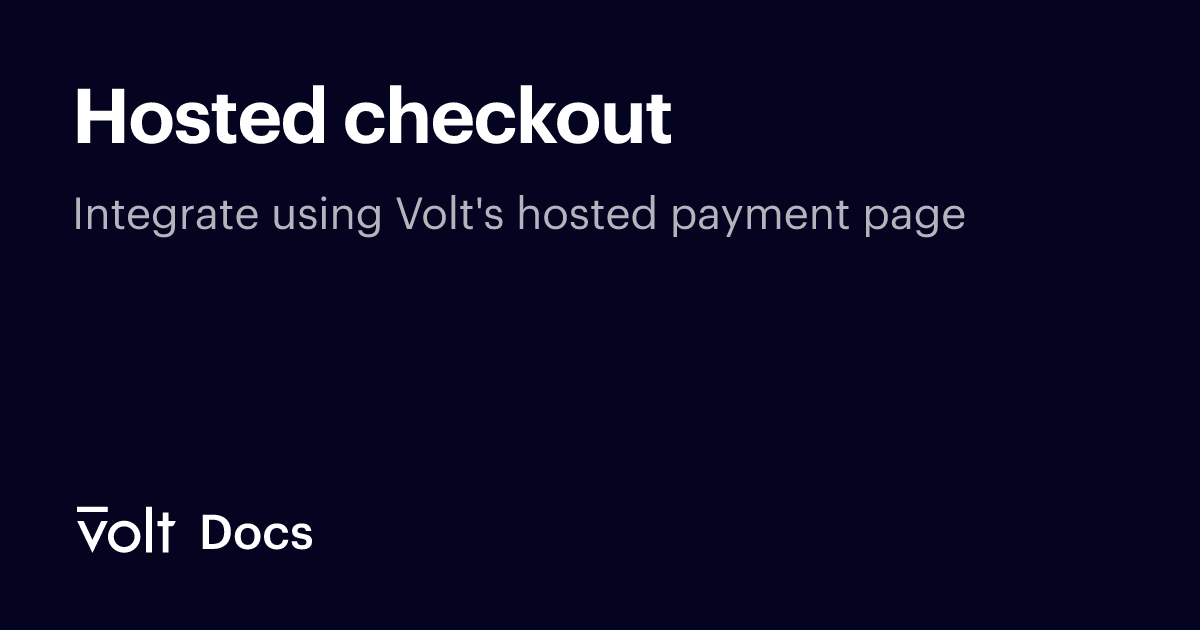 Hosted checkout