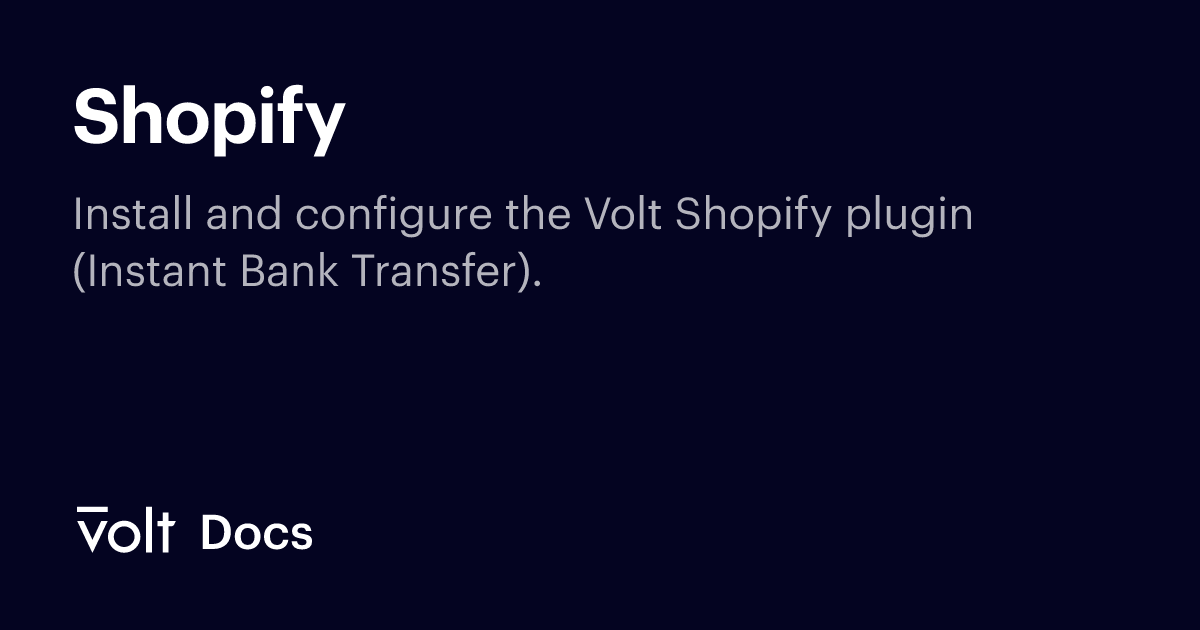 Volt Shopify Shopify