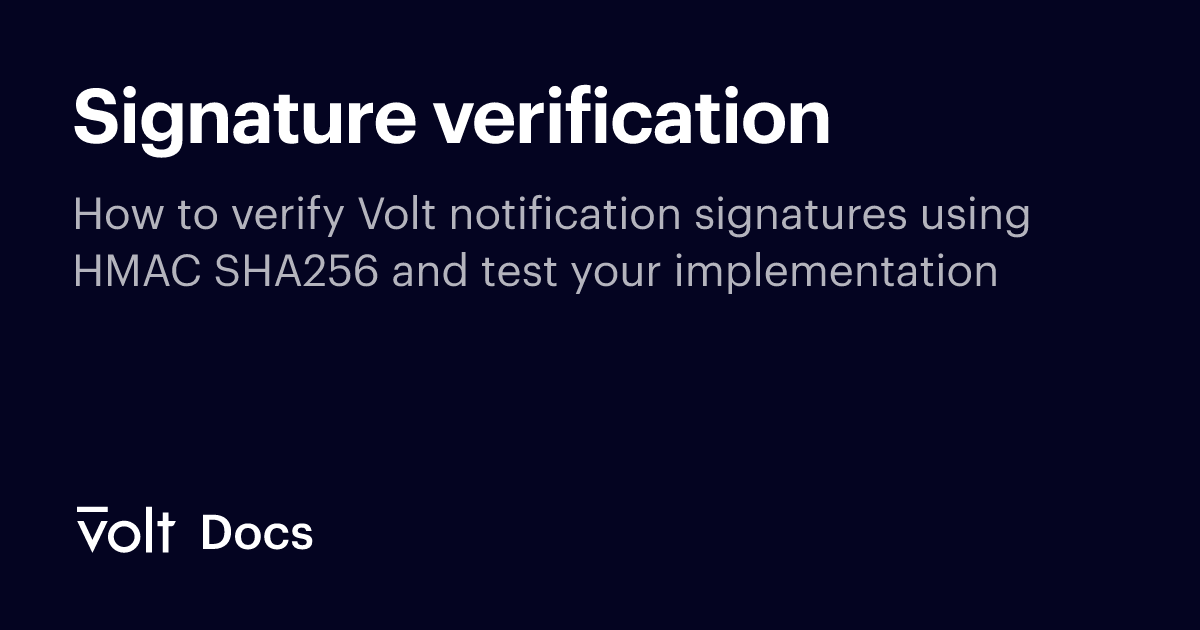 Signature Verification Rov Signature verification