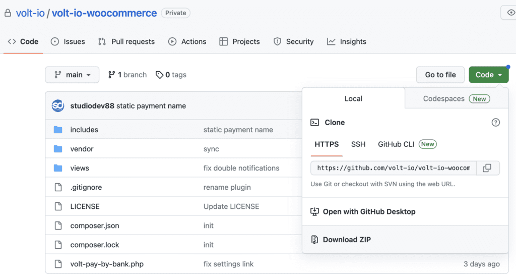 Volt's WooCommerce Plugin downloadable from Github
